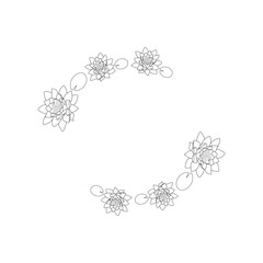 Obraz premium A frame made of water lilies. Wedding invitation. Symbol of purity