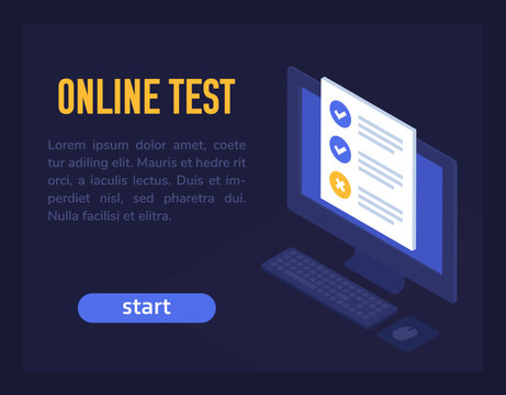 online test vector banner design for web
