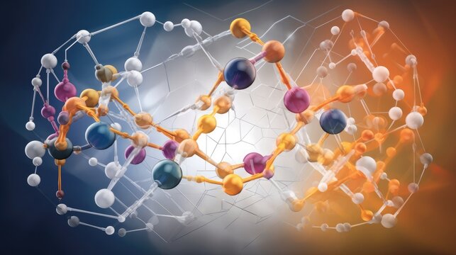 Detailed Comparison of Peptides vs Proteins, Showcasing Size and Chain Length Differences, Educational Generative AI Illustration