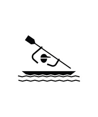 Fototapeta premium boat with man icon, vector best flat icon.