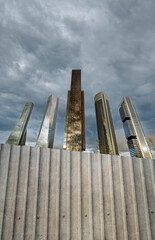 Metallic vision, Caleido, the fifth tower of the Madrid Business Area, Madrid, Spain