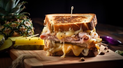 Hawaiian Grilled Cheese with Pineapple and Ham
