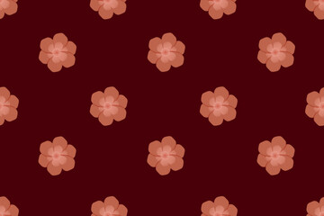 Floral seamless pattern. Flowers endless Background. Red backdrop with Summer Flower. Vector illustration. Wallpaper and bed linen print.
