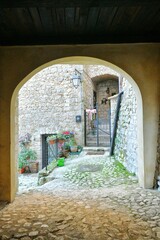 Fototapeta na wymiar The medieval village of Fumone, Italy.
