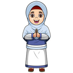 Illustration of Happy muslim woman cartoon