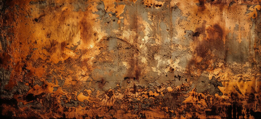 an old rusty metal wall with some rust. Generative Ai