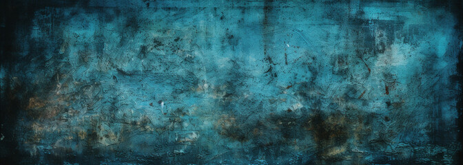 Obraz premium abstract blue and black painting with a grungy texture. Generative Ai