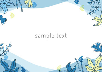 海草と海の生き物のフレーム © slantwise