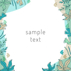 Obraz premium 海草と海の生き物のフレーム