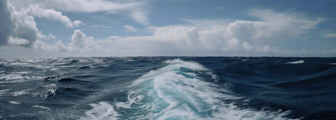 a view of the ocean from a boat. Generative Ai