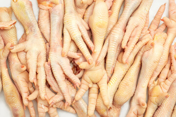 Raw chicken feet
