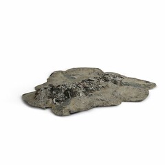 3d rendering of a large rock on a white background