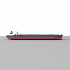 3d rendering of a large ship on a white background
