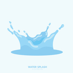 Blue water splash, element and illustration