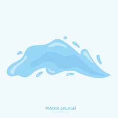 Blue water splash, element and illustration
