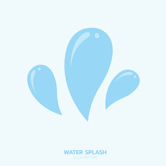Blue water splash, element and illustration