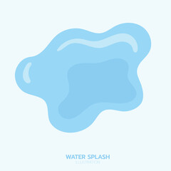 Blue water splash, element and illustration