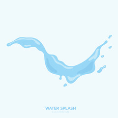 Blue water splash, element and illustration