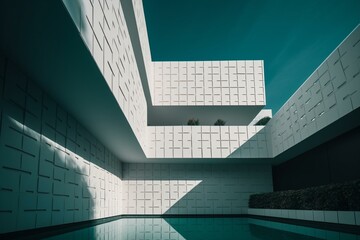 Fototapeta na wymiar Minimal architectural design for wallpaper. Generative AI