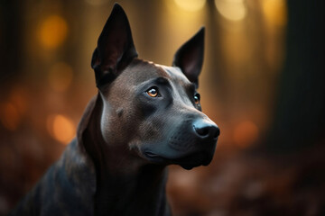 Portrait of Thai Ridgeback dog. Generative AI illustration