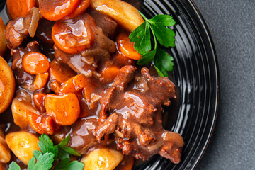 beef bourguignon stew beef dish meal food snack on the table copy space food background rustic top view
