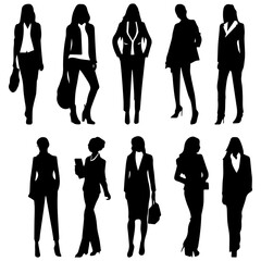 silhouettes of women poses	