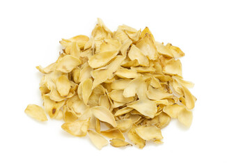 dried lily bulbs, traditional chinese herbal medicine, isolate on white background.
