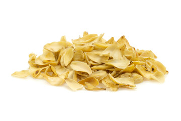 dried lily bulbs, traditional chinese herbal medicine, isolate on white background.
