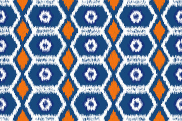 Ikat geometric ethnic seamless pattern. African, Native American, Indian, Mexican, Moroccan, Peruvian style. Designed for clothing, fabric, wallpaper, carpet, wrapping, textile, texture, home decor.
