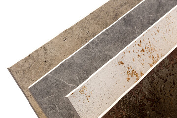 Samples of a ceramic tile in shop.