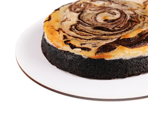cake with cinnamon and chocolate on plate
