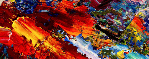 Colorful abstract background wallpaper. Modern motif visual art. Mixtures of oil paint. Trendy hand painting canvas. Wall decor and Wall art prints Idea. 3D Texture. Art object	
