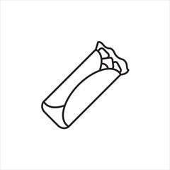 Shawarma line icon, fast food logo vector