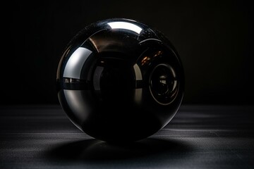 Obraz na płótnie Canvas A shiny black bowling ball on a white background. Generative AI