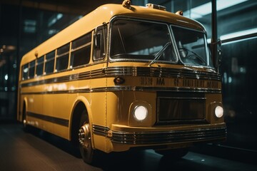 Fototapeta na wymiar Yellow coach bus. Generative AI