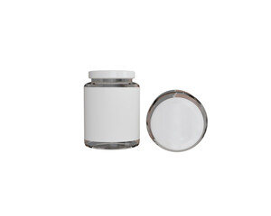 Set of glass jars with blank label