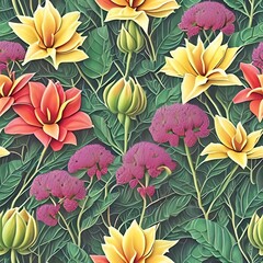 seamless flower flora texture background