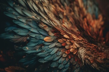 Naklejka na ściany i meble Vintage abstract wings with watercolor in nostalgic colors. Generative AI