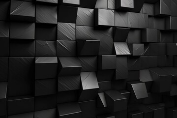 dark blocks in a dark space, in the style of eroded surfaces,