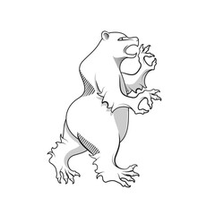 Bear Animal Contour Drawing Element Emblem Vector Image