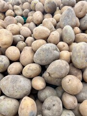 dirty raw potatoes as a background