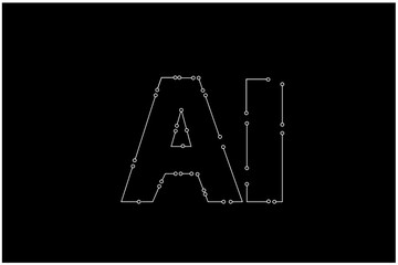 ai typography icon,artificial intelligence technology alphabet,Ai Text,ai icon,ai network style text.