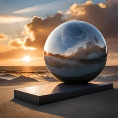 globe on the beach