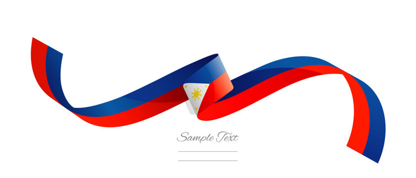 philippine flag ribbon vector illustration. philippines flag ribbon on abstract isolated on white color background