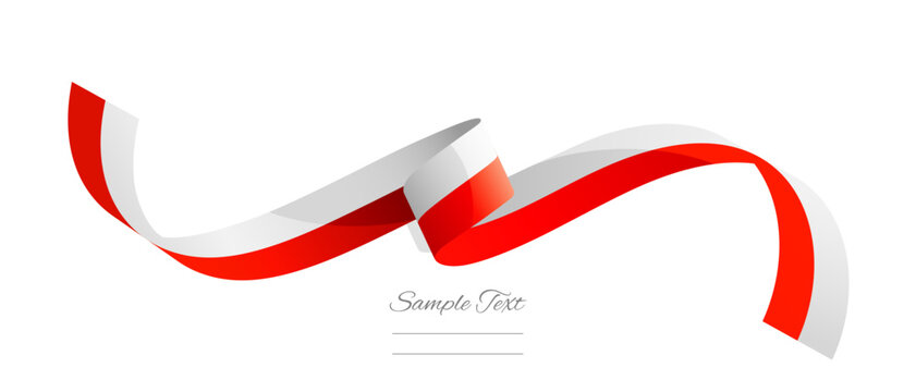 Polish flag ribbon vector illustration. Poland flag ribbon on abstract isolated on white color background