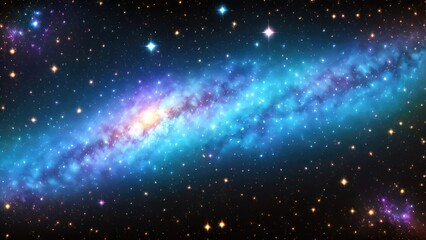 Obraz na płótnie Canvas Nebula space abstract illustration, stars and universe background, Generative AI