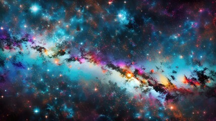 Nebula space abstract illustration, stars and universe background, Generative AI