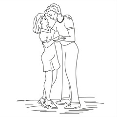 man and woman in love hugging