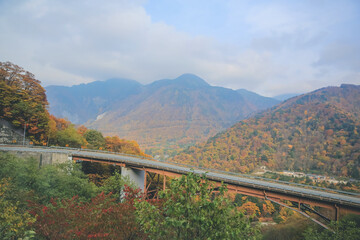 the fall season landscape of the Takayama countryside, Japan 31 Oct 2013