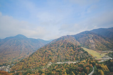the fall season landscape of the Takayama countryside, Japan 31 Oct 2013